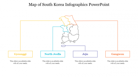 Our Map Of South Korea Infographics PowerPoint Presentation
