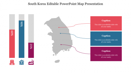 Creative South Korea Editable PowerPoint Map Presentation