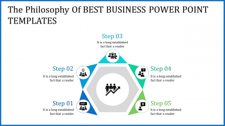 Free - Best Business PowerPoint Templates-Hexagonal Model
