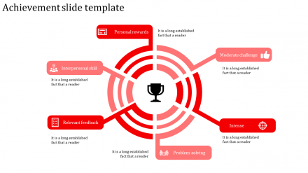Best Achievement Slide Template - Red And Pink Icons