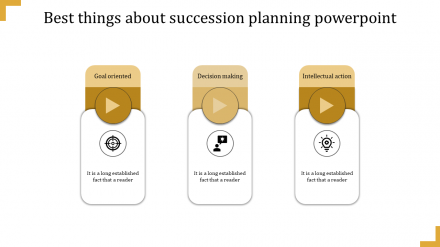 3 Node Succession Planning PowerPoint With Play Button