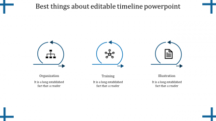 Amazing Editable Timeline PowerPoint In Blue Color Slide