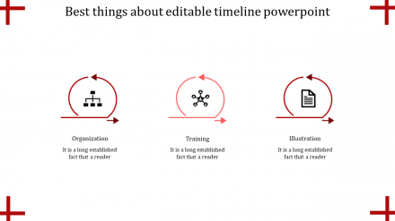 Magnificent Editable Timeline PowerPoint With Three Nodes