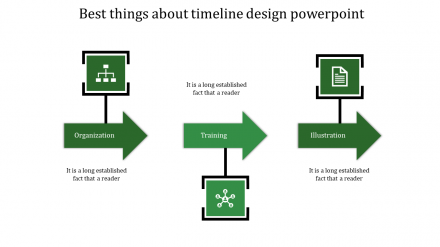 Amazing Timeline Design PowerPoint In Green Color Slide