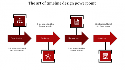Awesome Timeline Design PowerPoint In Red Color Slide