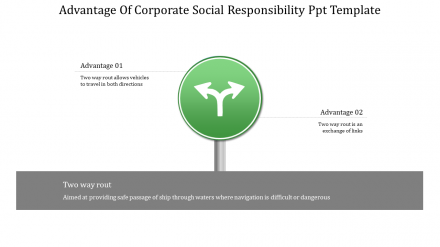 A Three Nodded Corporate Social Responsibility PPT Template