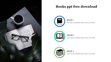 Free - Customized Books PPT Free Download With Three Node