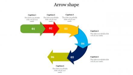 Colorful Arrow Shape Powerpoint