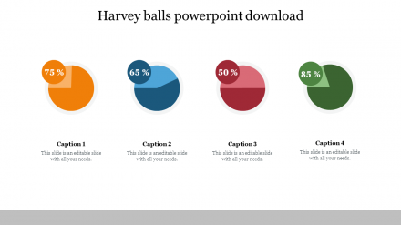Multi-Color Harvey Balls PowerPoint Download Free Slide