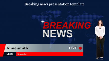 Attractive Breaking News Presentation Template Slide