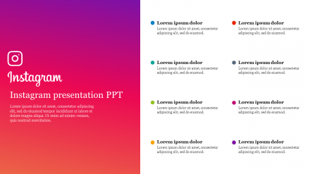 Free - Editable Instagram Presentation PPT Template PowerPoint