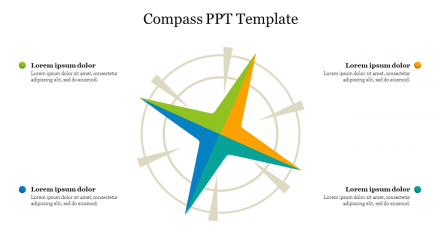 Four Node Compass PPT Template Presentation Slide