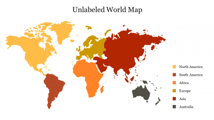 Editable Unlabeled World Map PowerPoint Presentation Slide