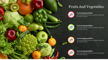 Effective PowerPoint Templates Fruits And Vegetables Slide