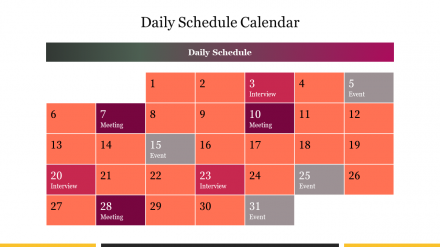 Effective Daily Schedule Calendar PowerPoint Presentation 