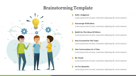 Free - Amazing Brainstorming Template Presentation Slide