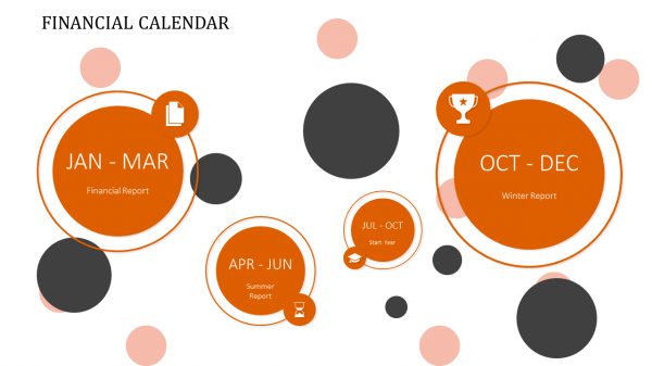 Calendar presentation template bubble model