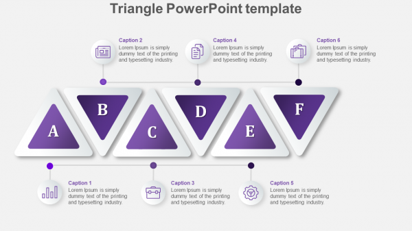 triangle powerpoint template-purple