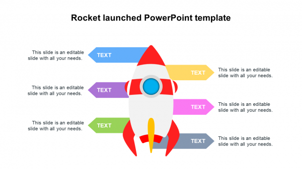 Rocket launched PowerPoint template 