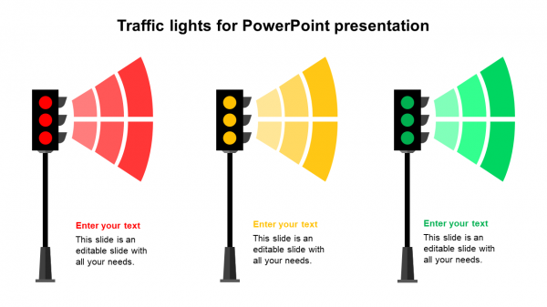 Traffic lights for PowerPoint presentation