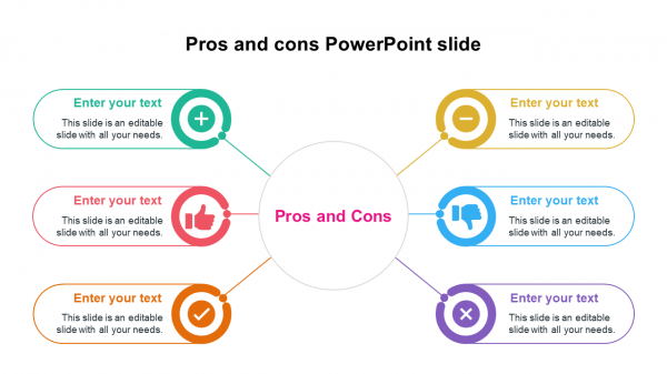 Pros and cons PowerPoint slide 