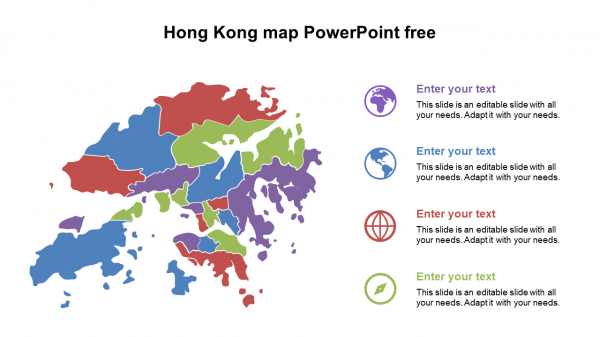 Hong Kong map PowerPoint free
