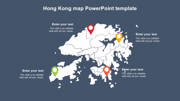 Hong Kong map PowerPoint template