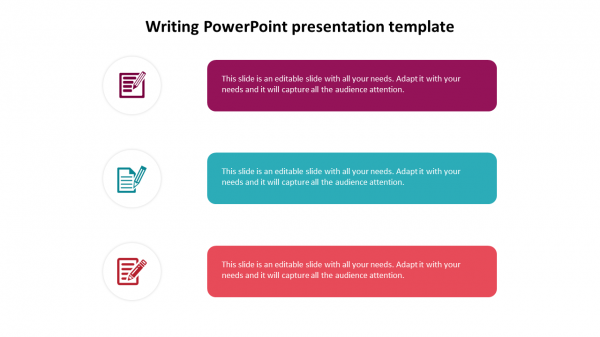 Writing PowerPoint presentation template