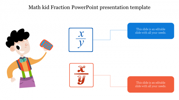 Math kid Fraction PowerPoint presentation template