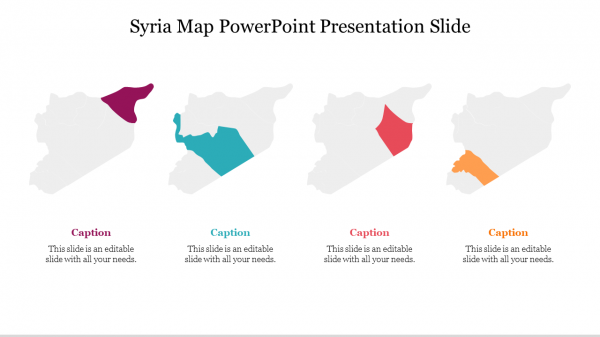 Awesome Syria Map PowerPoint Presentation Slide Template
