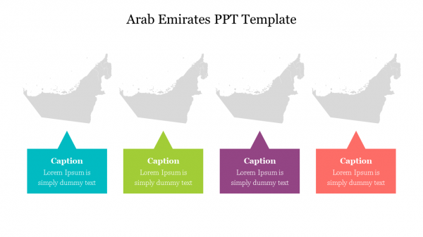 Map Of Arab Emirates PPT Template Presentation
