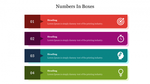 Numbers In Boxes