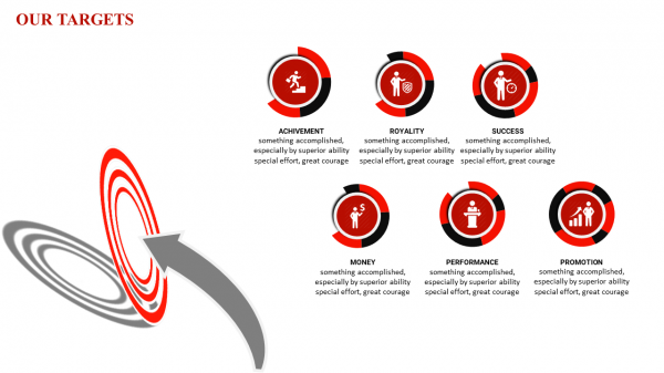 target template powerpoint-our-Target-6-red