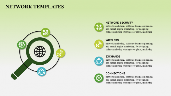 network powerpoint template-network -templates-4-green
