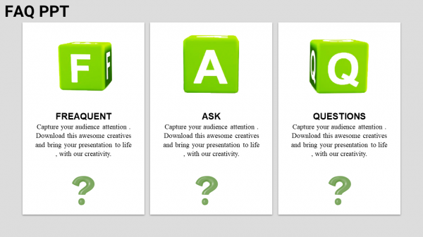 moving question mark for powerpoint-faq ppt-templates-3-green