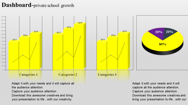 kpi dashboard template-dashboard-private school growth 16-9  style 1