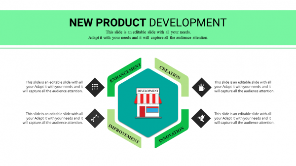 training and development powerpoint presentation-new product -development-4-green