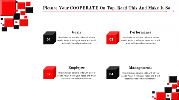 create presentation slides-corporate -managements-4-red