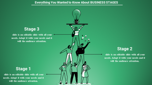 stage powerpoint template-business -stages-3-green