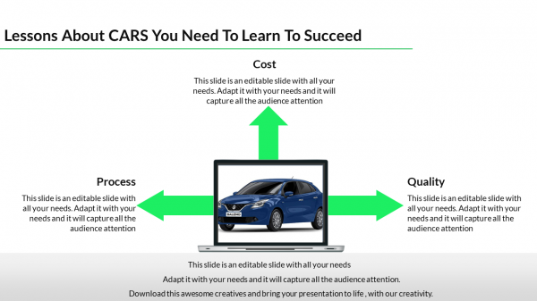 technology powerpoint presentation-about -cars-3-green