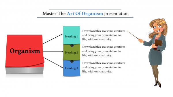 biology ppt template-art of organism-3-multi color