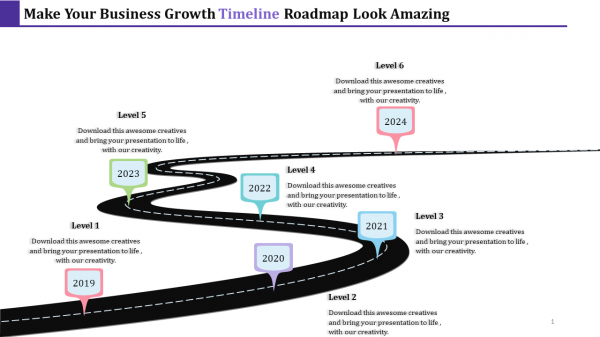 road map timeline powerpoint-business growth road map timeline-6-multi color