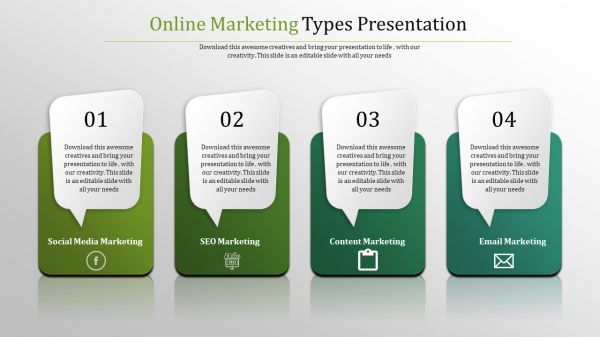 online marketing templates-online marketing types presentation