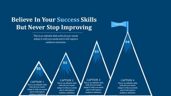 success powerpoint template-Believe In Your Success Skills But Never Stop Improving