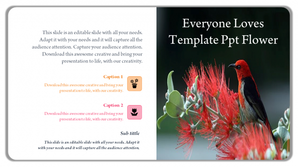 Customized%20Template%20PPT%20Flower%20Designs%20With%20Two%20Node