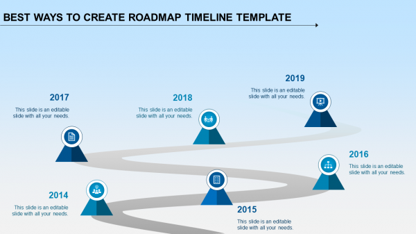 roadmap timeline template-blue