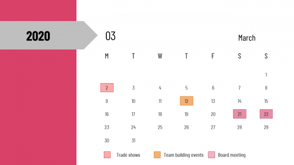 Affordable PowerPoint Calendar Slide Template Designs