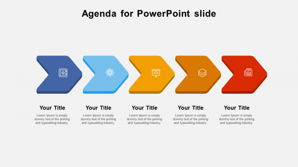 agenda for powerpoint slide-5-multi color