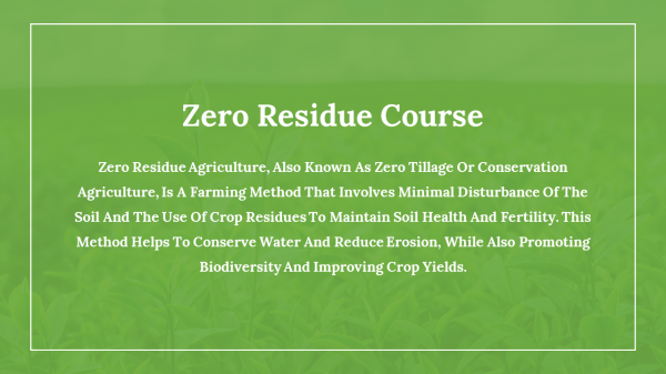 Zero Residue Course