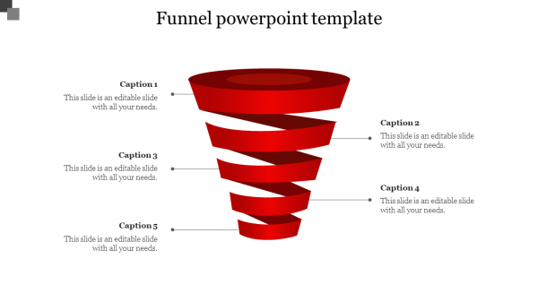 Funnel PowerPoint template-Red